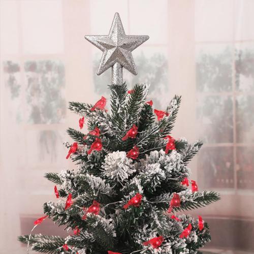 Impress Life Christmas String Lights, Cardinal Red Snow Bird 10 ft 40 LEDs with Remote Timer for Indoor Thanksgiving, Wedding, Birthday, Bedroom, Parties & Home Decorations