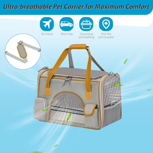 18x11x11 Inches Cat Carrier– Fits Pets Up to 17 lbs, Anti-Collapse Design, Multiple Storage Pockets, Cat Carrier Soft Ideal for Medium Cats, Puppy, Rabbits and Other Small Animals