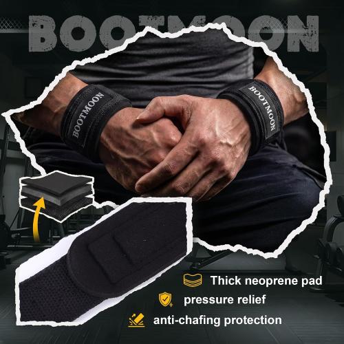 Lifting Wrist Straps for Weightlifting, One-Hand Snap Lock