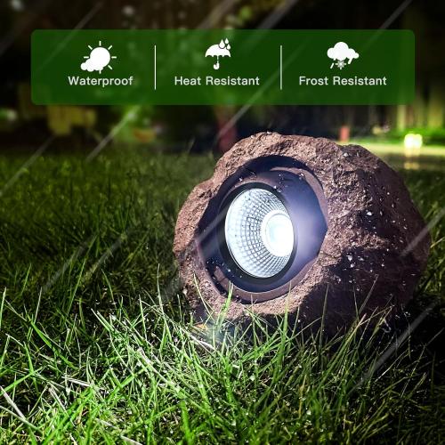 Timeflies Solar Rock Lights Outdoor, 2 Pack Super Bright Solar Spot Lights Outdoor IP65 Waterproof Solar Yard Lights, Auto On/Off Garden Decor for Outside Paths, Sidewalks, Yards, Landscapes, Patios