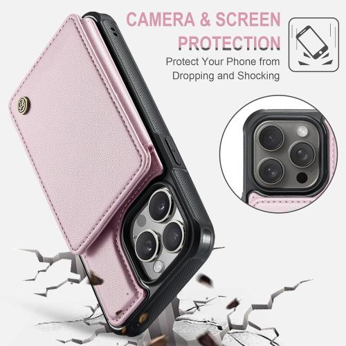 Vinich for iPhone 13 Pro Wallet Case with Card Holder, RFID Blocking Credit Slots Kickstand Shockproof Phone Cover Fit for iPhone 13 Pro 6.1 Rose Gold