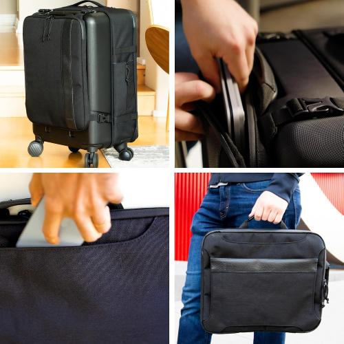 Taskin Denali | Large 4 Wheel Lightweight Hybrid Spinner Carry-On Luggage   Expandable Backpack   Laptop Sleeve | Black