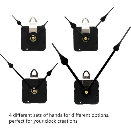 Youngtown 12888 Clock Mechanism 13/64 Thread Battery Operated Replacement | Comes with 4 Sizes Black Clock Hands Fits Various Clock Faces Ideal for DIY Wall Clock Making Repair & Replacement Projects