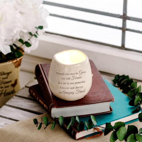 Pavilion Gift Company - Amazing Friend 8 oz Bereavement Candle, Memorial Gifts for Loss of Mother Father Friend Loved One, Remembrance, Condolences, Sympathy, 1 Count, Cream