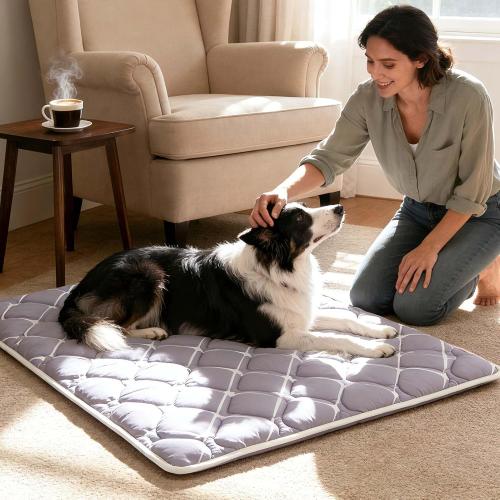 Bubble bear Dog Crate Mat - Ultra Soft, Washable & Anti-Slip Kennel Pad for Small/Medium/Large Dogs, Dark-Hued to Hide Stains (42x28)