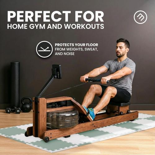 bemaxx Gym Mats Set - EVA Interlocking Foam Floor Tiles (12.6x12.6x0.4) Protective Gym Flooring Sports Home Workout Exercise Mats Puzzle Garage Fitness Play-Room Pool Treadmill Bike, 18 pcs, 18sqft