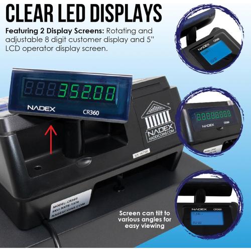 Nadex Coins Thermal-Print Electronic Cash Register, Black, NWHNXTE1376
