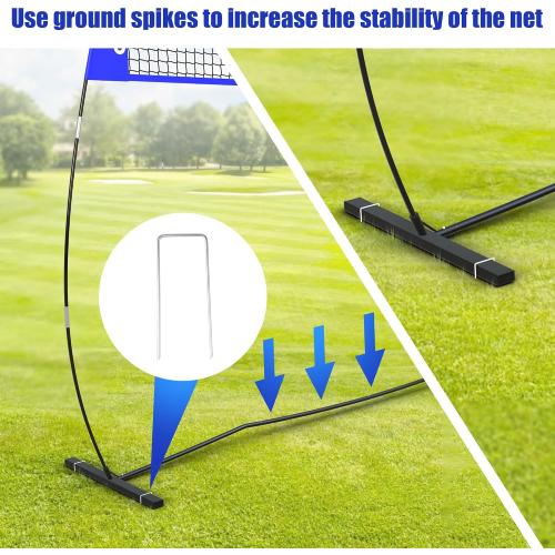 Volleyball Net, 14FT Portable Volleyball Net for Backyard, Adjustable Height and Instant Setup, Professional Freestanding Training Practice Set for Indoor and Outdoor with Carry Bag