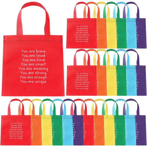 Coume 48 Sets Back to School Gift Bags for Students Inspiration Reusable Treat Bags Welcome to Kindergarten Gifts for Students Party Favor for Preschool Primary School Classroom (Classic)