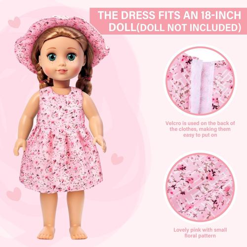 Doll Suitcase Travel Sets, 18 inch Doll Clothes and Accessories - 28 Pcs Travel Pillow, Unicorn Bag, Sunglasses, Camera, Computer, Phone, Passport, Birthday Gifts for Age 3 4 5 6 7 Year Old Girls