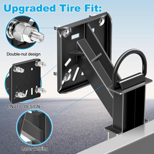 Stake Pocket Spare Tire Carrier,Spare Tire Mount Bracket for Trailer or Large Truck Engineering Vehicle,Fits 5 & 6 & 8 Lugs Wheels on 4.5'',4.75'',5.0,5.32,5.5,6.5,6.7,7.1 or 7.9 Bolt Patterns