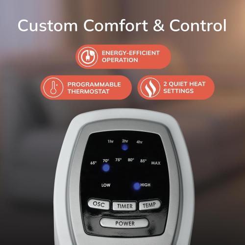 Lasko Oscillating Ceramic Tower Space Heater for Home with Overheat Protection, Timer, 22.5 Inches, Silver, 1500W, 5775