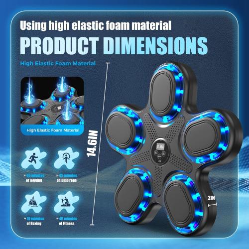 2026 Upgraded Music Boxing Machine - Smart Bluetooth Wall-Mounted Fitness Gear with Punch Counter, Adjustable Speed, Premium Gloves Included - Home/Office Workout & Stress Relief Companion