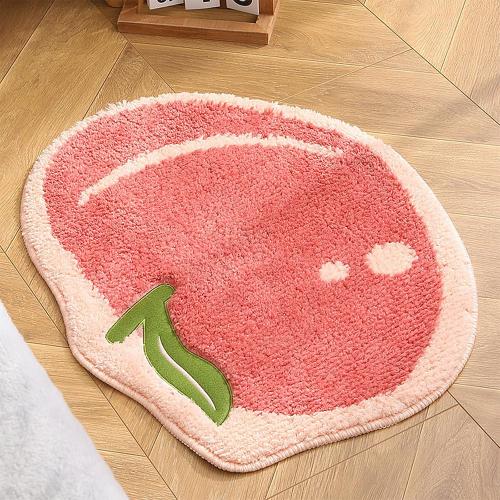 Peach Bath Mat for Bathroom 18.8 x 23.6 Cute Cartoon Deco Non Slip Fruit Shaped Washable Bathroom Bathtub Rug Absorbent Shower Rugs