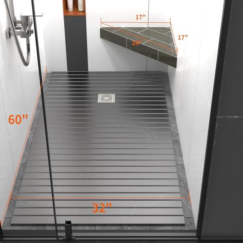 Floating Corner Shower Bench Kit-Customizable Appearance Corner Bench Seatin (17x17x24)