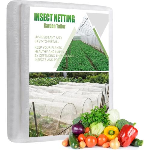 Garden Insect Netting Pest Barrier: 2 Pack 4'x10' Bug Netting for Garden Protection Mosquito Net Fine Mesh Cicada Tree Net Greenhouse Row Cover for Crops Plants Vegetables Flowers Fruits Silver