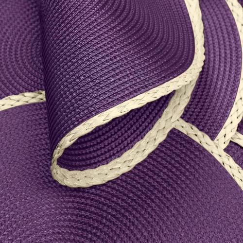 Noctiflorous Round Placemats Set of 6, 15 Inch Braided Hand Woven Table Mats, Heat Resistant Non-Slip Wipeable Thin Edge Place Mats for Kitchen Dining Indoor Outdoor Use(Purple, 6)