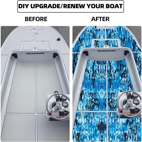 FOCEAN Boat Flooring EVA Foam Boat Decking Camo Marine Flooring Self-Adhesive Marine Mat for Motorboat RV Yacht Kayak 94.5 x 47.2/23.6/15.7