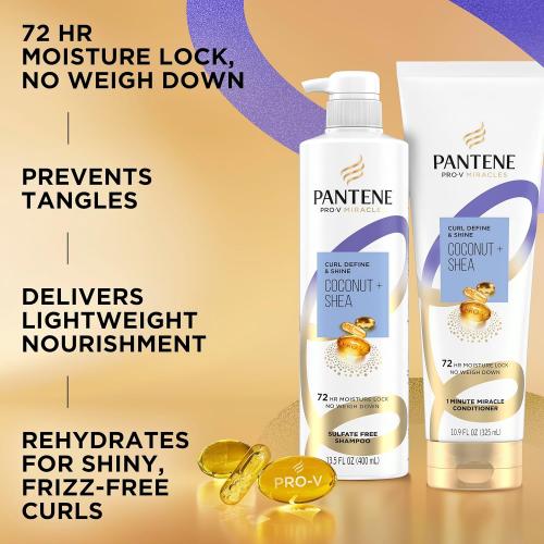 Pantene Pro-V Miracles Curl Define & Shine Coconut   Shea 1 Minute Miracle Conditioner 10.9 FL OZ