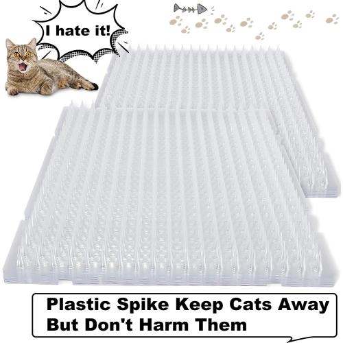 Nuanchu 12 Pieces Cat Deterrent Mat Cat Repellent Mat with Spikes Keep Dogs Off Counter Anti Pet for Outdoor Indoor Plants Garden Sofa Window(16 x 13 Inches,Clear)