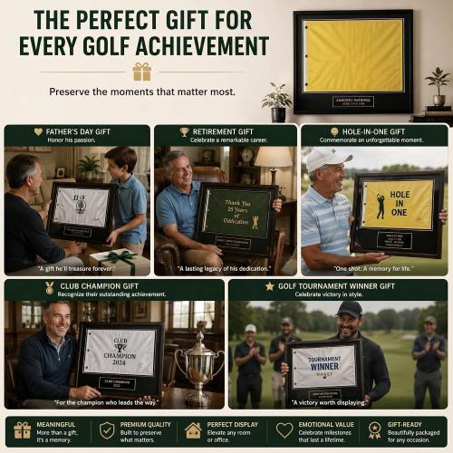 Marsui 2 Pieces Golf Flag Display Frames for 12'' x 18'' Golf Flag Compact Black Photo Frame, Flags Not Included, Frame Size 13.7 x 19.7 Inch
