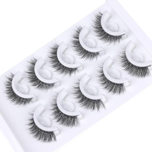 Black Natural Self Adhesive Lashes Cat Eye Lashes Wispy Self Adhesive Eyelashes No Glue Needed D-Curly Reusable Natural Strip Lashes Cat Eye False Eyelashes Natural Look by Zegaine