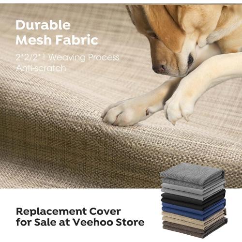 Size 42x30 Color beige  Outdoor Elevated Dog Cot Bed, Cooling Raised Pet Bed for Large Dogs, Washable Breathable Mesh Hammock Bed with No-Slip Feet, Indestructible Ground Off Training Platform Cot-42x30 Beige Coffee