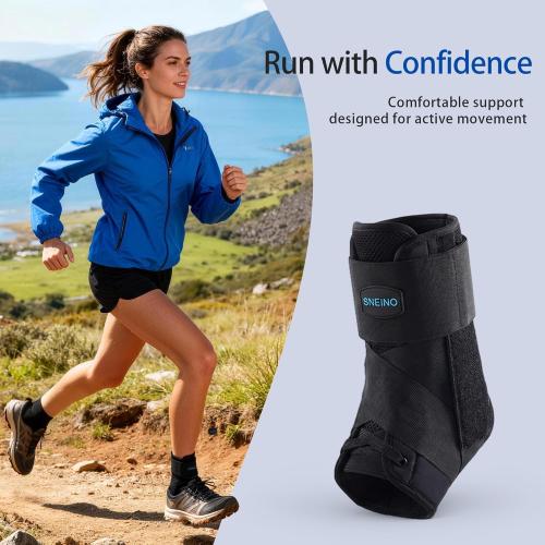 Ankle Brace for Women Men - Ankle Support Brace for Sprained Ankle, Ankle Stabilizer for Achilles, Tendon, Sprain, Injury Recovery, Lace up Ankle wrap for Running, Basketball, Volleyball (Ankle Brace, Medium)