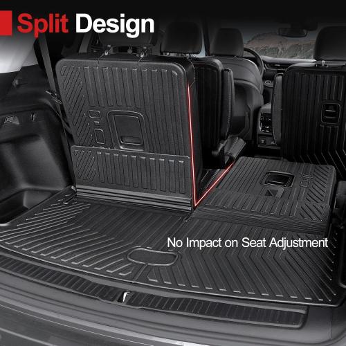 HOUCLEMIC Cargo Mat for 2021-2024 2025 Jeep Grand Cherokee L, All Weather TPE Rear Cargo Liner Trunk Mat with 3rd Row Seatback Cover for Jeep Grand Cherokee L Accessories