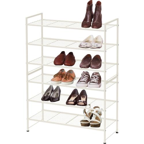 SIMPLE HOUSEWARE 3-Tier Stackable Shoes Rack Storage Shelf, White