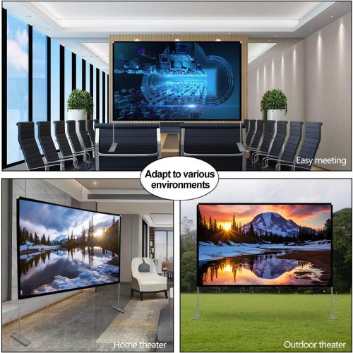 Outdoor Projector Screen with Stand 100 Inch: Portable Projection Screen for Outside Theater Home Backyard Movies