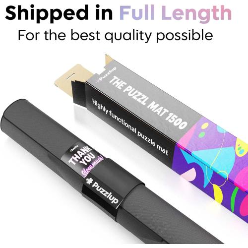Premium Puzzle Mat - 26 x 47 Inches - Up to 1500 Pieces - Jigsaw Puzzle Roll Up Mat - Non Slip Rubber Bottom - Soft Polyester Surface - with Gift Packaging