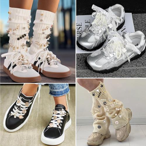 72 Pcs Sneaker Charms, Shoelace Charms For Sneakers, Pearl Rhinestone Brooches And Pins For Women, Shoe Jewelry Charms For Socks Laces Sneakers , Safety Pins Buttons For Sock Clothes Decor Accessories