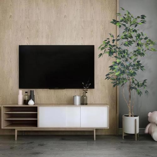 HAIHONG 6Ft Artificial Ficus Tree with Realistic Leaves, Livelike Faux Silk Indoor Outdoor Plant for Home Office Decor Living Room, Porch, Garden Decor