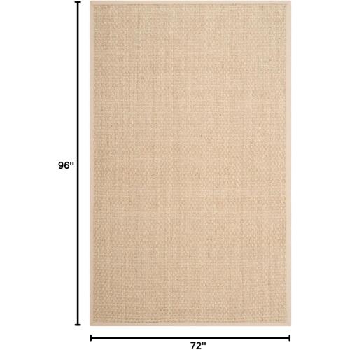 Area Rug  Natural Fiber Collection - Natural & Beige, Seagrass, Basketweave Pattern with Border