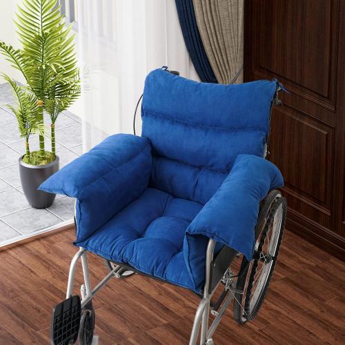 Wheelchair Cushion,Back&Elbow Support Comfortable seat Cushion,Prevent Pressure Sore, Non-Slip 4 Straps,Suitable 20'' Wheelchair (X-Large)