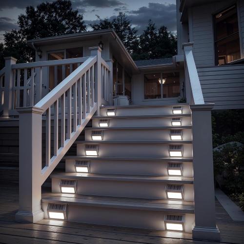 Otdair Solar Lights Outdoor Waterproof, Solar Fence Lights Auto On/Off, Bright LED Outdoor Lighting for Fence, Patio, Deck, Garden, Pathway