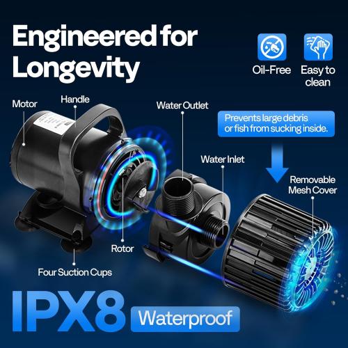 VIVOHOME Electric 310W 5300GPH Submersible Water Pump for Koi Pond Pool Waterfall Fountains Fish Tank and Aquarium