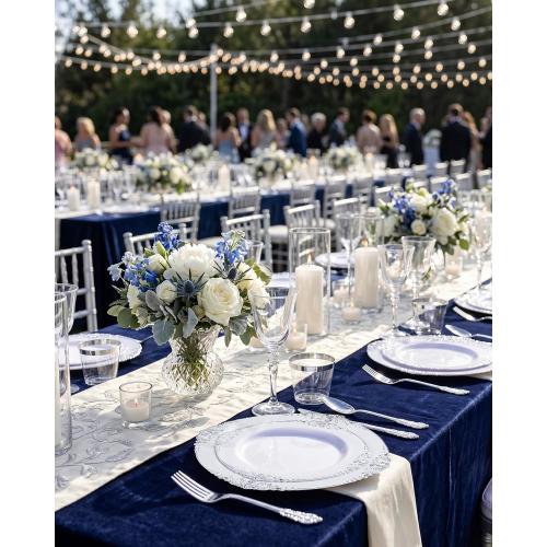 White Silver  Dessert Plates