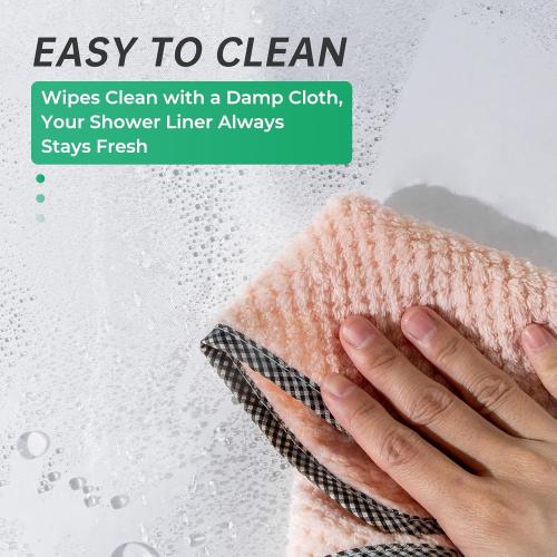 AmazerBath 48x72 Shower Curtain Stall, Small Shower Curtain for Shower Stall, Clear Bathroom Curtain Plastic, Thick PEVA Bathroom Accessories with 2 Clear Weighted Stones and 8 Grommet Holes