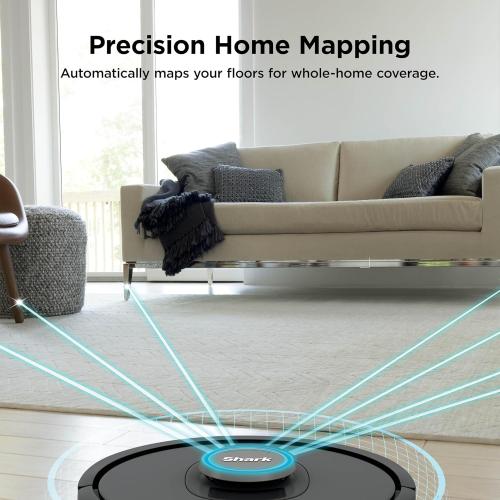 Shark AV2501AE AI Robot Vacuum with XL HEPA Self-Empty Base, Bagless, 60-Day Capacity, LIDAR Navigation, Perfect for Pet Hair, Compatible with Alexa, Wi-Fi Connected, Carpet & Hard Floor, Black