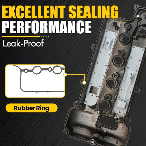 Aluminum Engine Valve Cover Compatible with 2012-2021 Hyundai Accent Sonata Veloster Tucson Elantra Kona 2012-2021 Kia Forte5 Forte Koup Rio Soul Optima 1.6L Replace 224102B610
