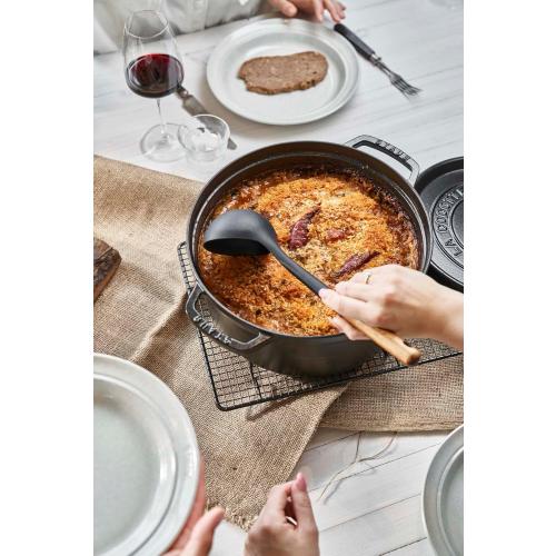 STAUB Cast Iron Dutch Oven 7-qt Round Cocotte, Made in France, Serves 7-8, Black Matte