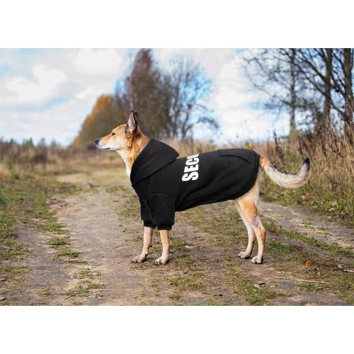 Security Dog Hoodie Dog Sweaters for Large Dogs Soft Brushed Fleece Clothes Hoodie Sweatshirt with Pocket(L)