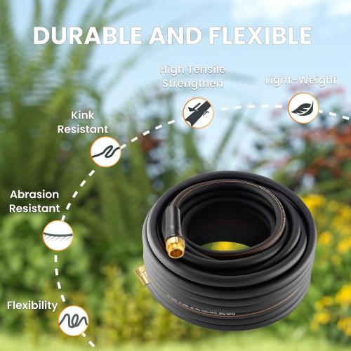 Giraffe Tools Garden Hose 10ft x 5/8'', Short Water Hose Heavy Duty, Lightweight, Flexible Hybrid Hose with Swivel Handle, Male to Female Fittings