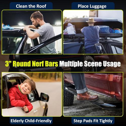 Replacement Step Pad for 3 Round Nerf Bars (4 Pack), 21 Long x 3 Wide, Durable Non-Slip Replacement Step Pad Set of 4 with 24 pins