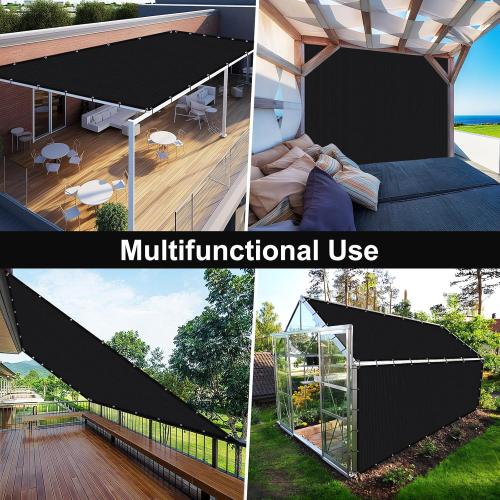 Black Artpuch 90% Sun Shade Cloth, Shade Cover Canopy with Grommets, Sun Screen Fabric Tarp for Patio, Outdoor, Garden, Backyard, Black