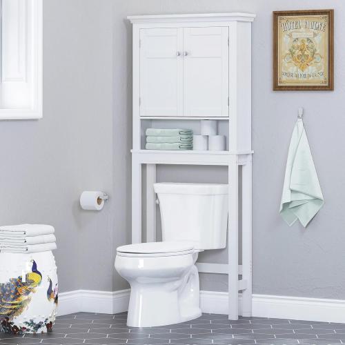 Spirich Over The Toilet Storage Cabinet, Bathroom Shelf Over The Toilet, Over Toilet Bathroom Organizer (White)