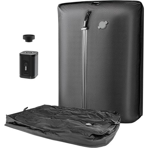 Luvan Travel Vacuum Bags for Luggage with Wireless Pump, Reusable Space Saver 33L Compression Clothing Packing Storage Organizer Cube for Carry On Suitcases and Backpack, IP67 Waterproof (1PC 1 Pump)