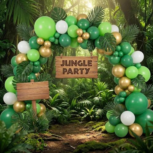 RUBFAC  Lime Green Balloons Different Sizes 18 12 10 5 Inch Light Fruit Neon Green Latex Balloon Garland Arch Kit for Birthday Party Dinosaur Jungle Baby Shower Decoration